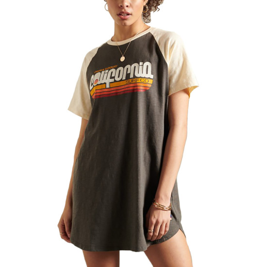 Superdry Γυναικείο φόρεμα Cali Surf Raglan T-Shirt Dress